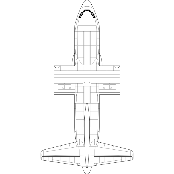 Top-down footprint of a wingless C-130 in AirPlx